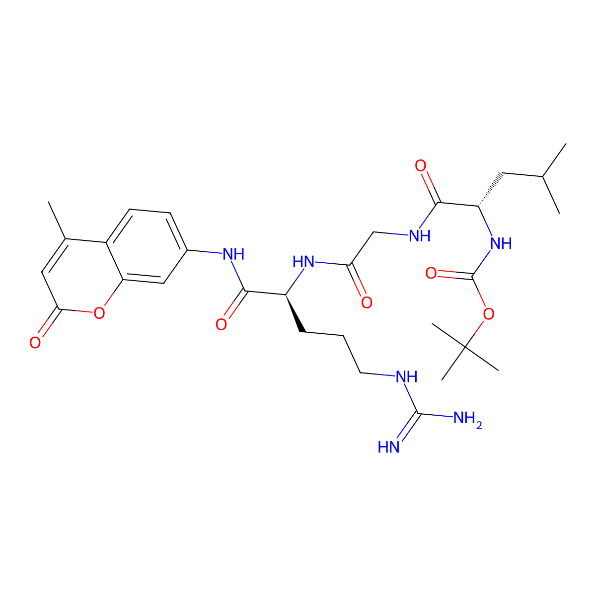 Boc-Leu-Gly-Arg-AMC molecular structure, CAS 65147-09-3