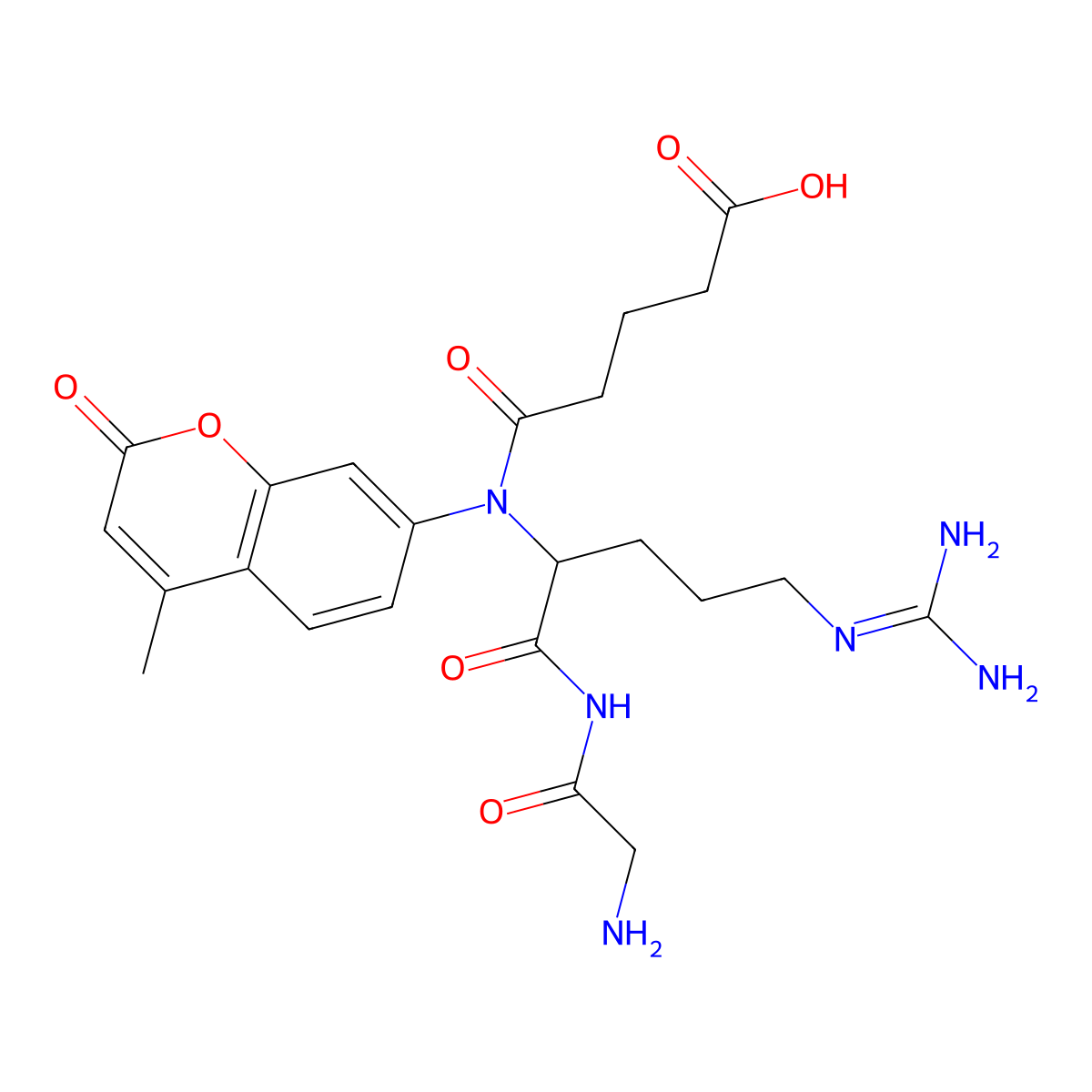 Glutaryl-glycyl-arginine-4-methylcoumaryl-7-amide molecular structure, CAS 65147-16-2