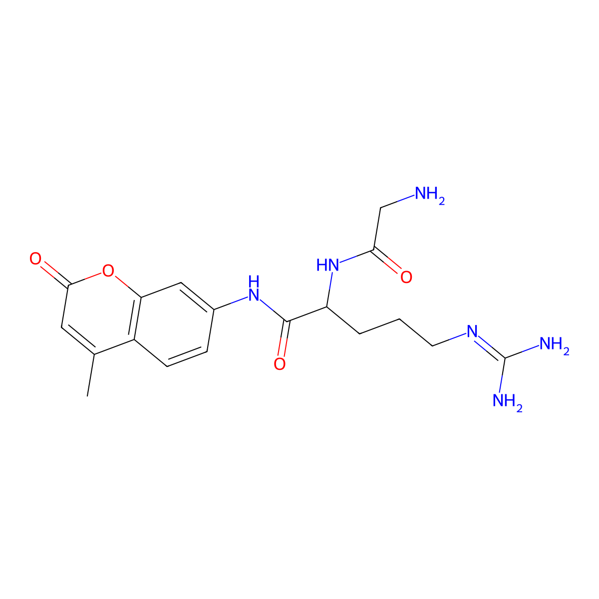 (S)-2-(2-Aminoacetamido)-5-guanidino-N-(4-methyl-2-oxo-2H-chromen-7-yl)pentanamide molecular structure, CAS 65147-19-5