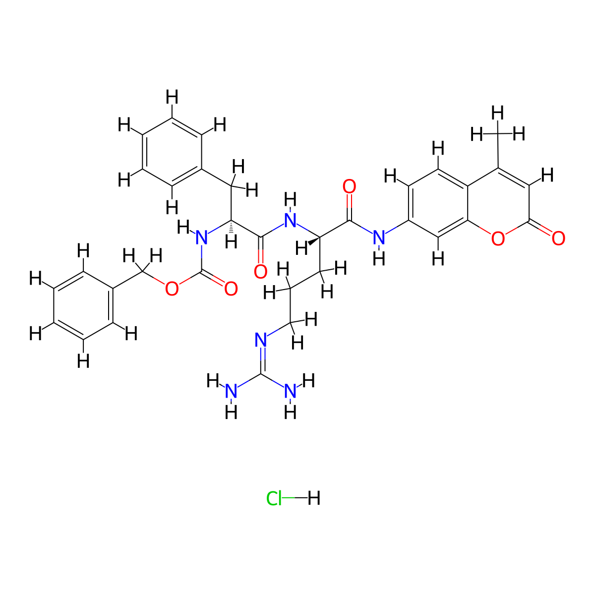 Z-Phe-Arg-Amc HCl molecular structure, CAS 65147-22-0