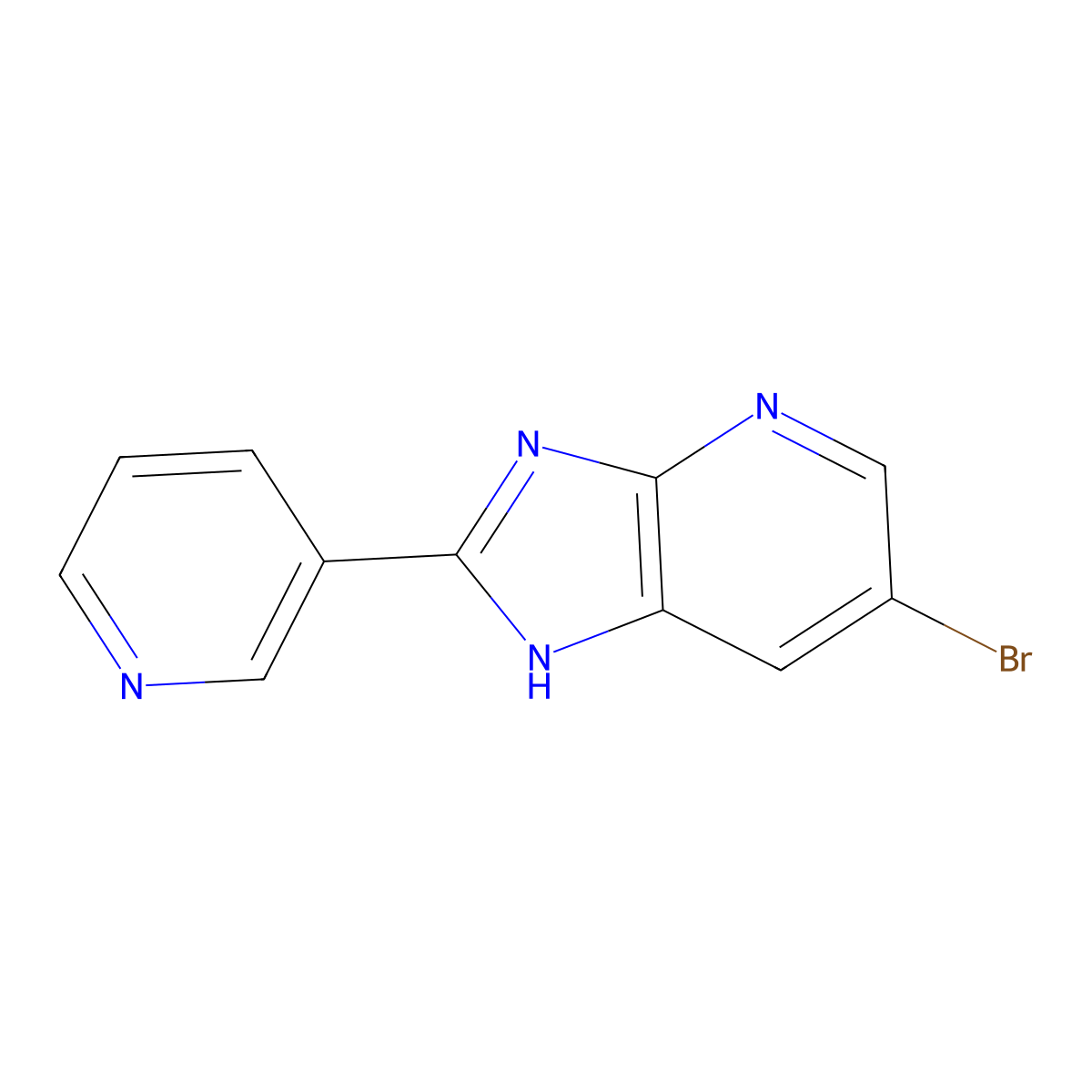 3-{6-bromo-3H-imidazo[4,5-b]pyridin-2-yl}pyridine molecular structure, CAS 65147-90-2