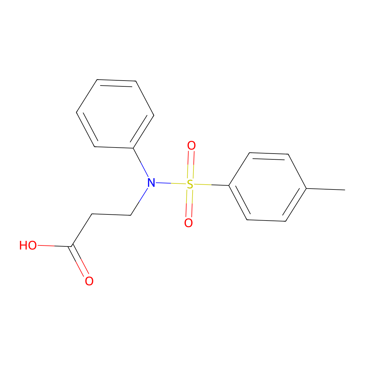 3-[Phenyl-(toluene-4-sulfonyl)-amino]-propionic acid molecular structure, CAS 65148-06-3