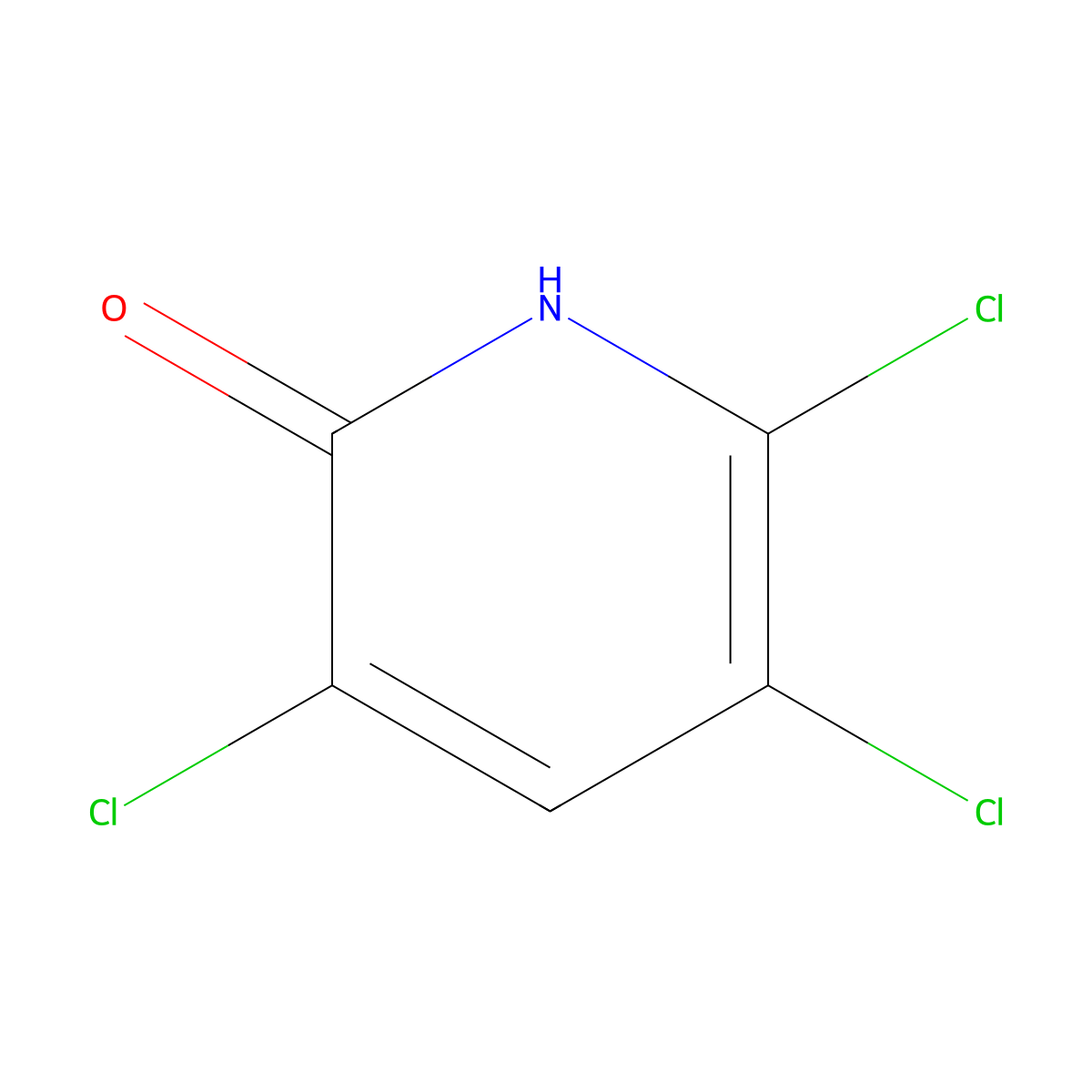3,5,6-Trichloro-2-pyridinol molecular structure, CAS 6515-38-4
