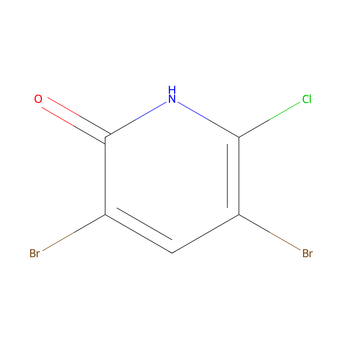 3,5-Dibromo-6-chloropyridin-2-OL molecular structure, CAS 6515-39-5