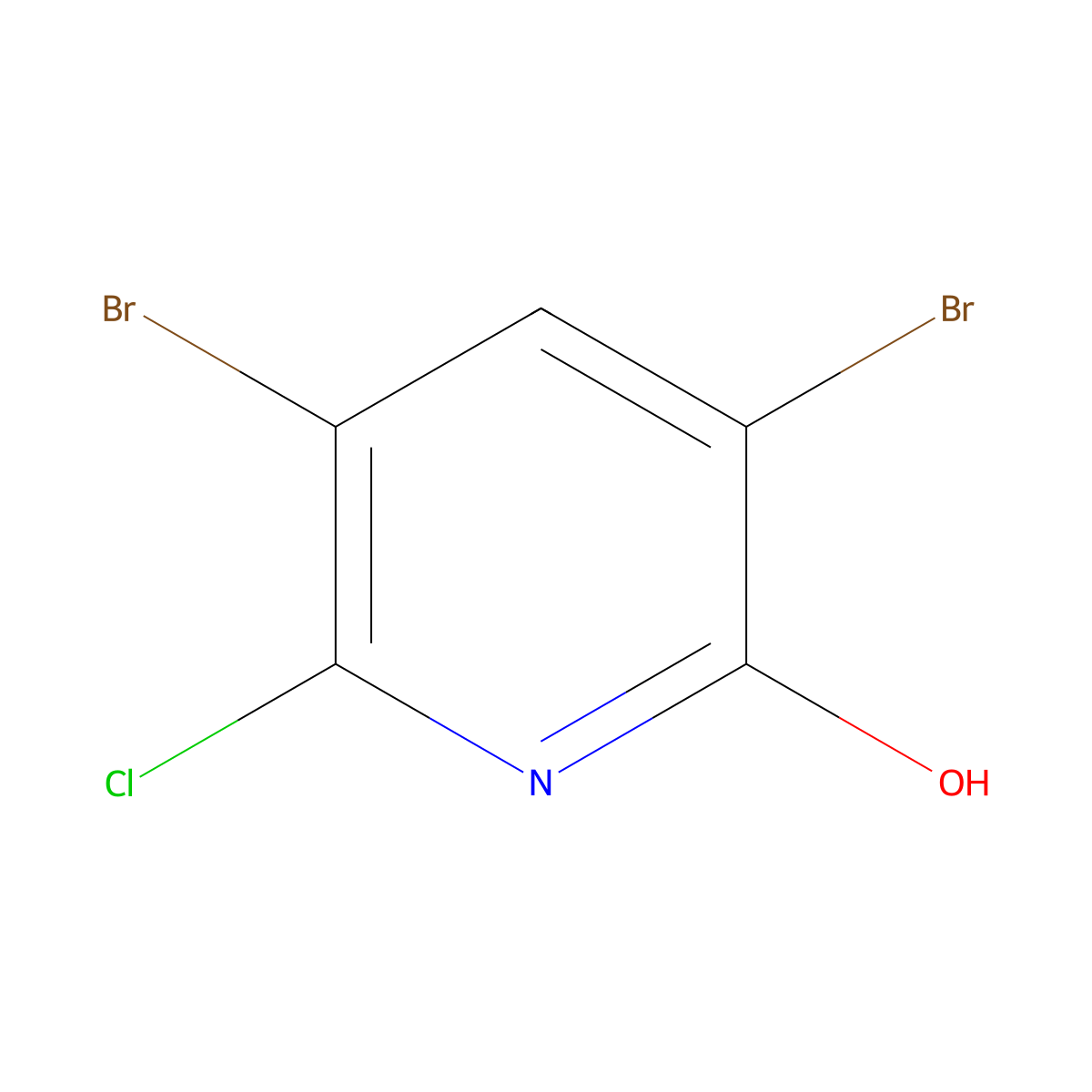 3,5-Dibromo-6-chloropyridin-2-OL molecular structure, CAS 6515-39-5