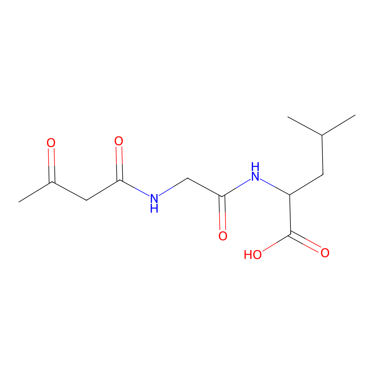 4-methyl-2-[[2-(3-oxobutanoylamino)acetyl]amino]pentanoic Acid molecular structure, CAS 6515-50-0