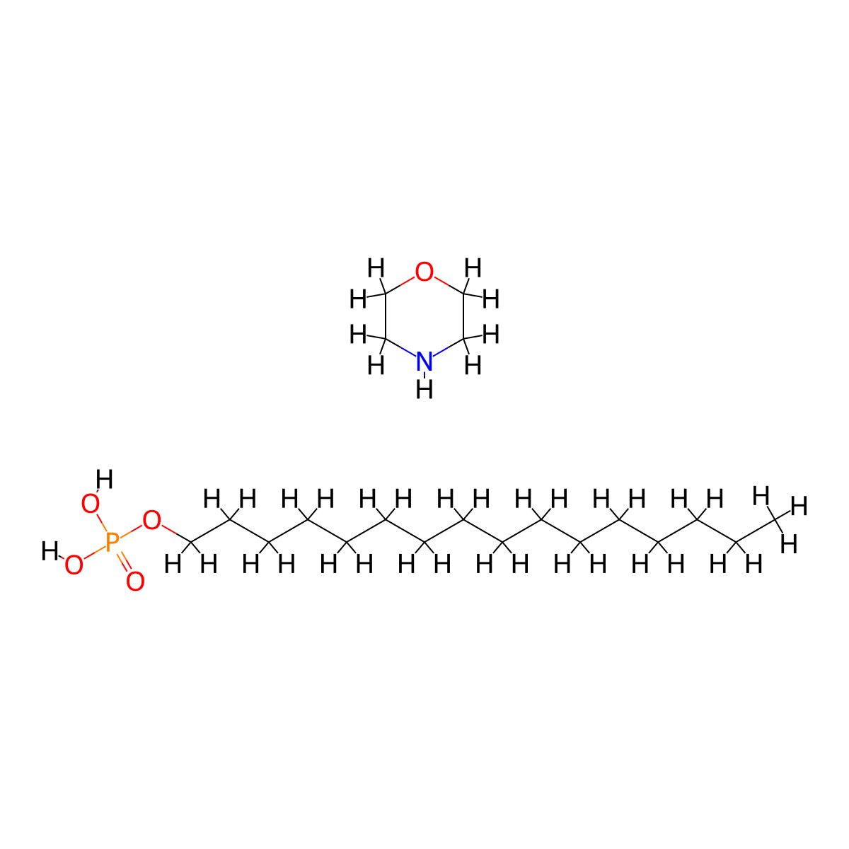 Hexadecyl morpholinium hydrogen phosphate molecular structure, CAS 65151-45-3