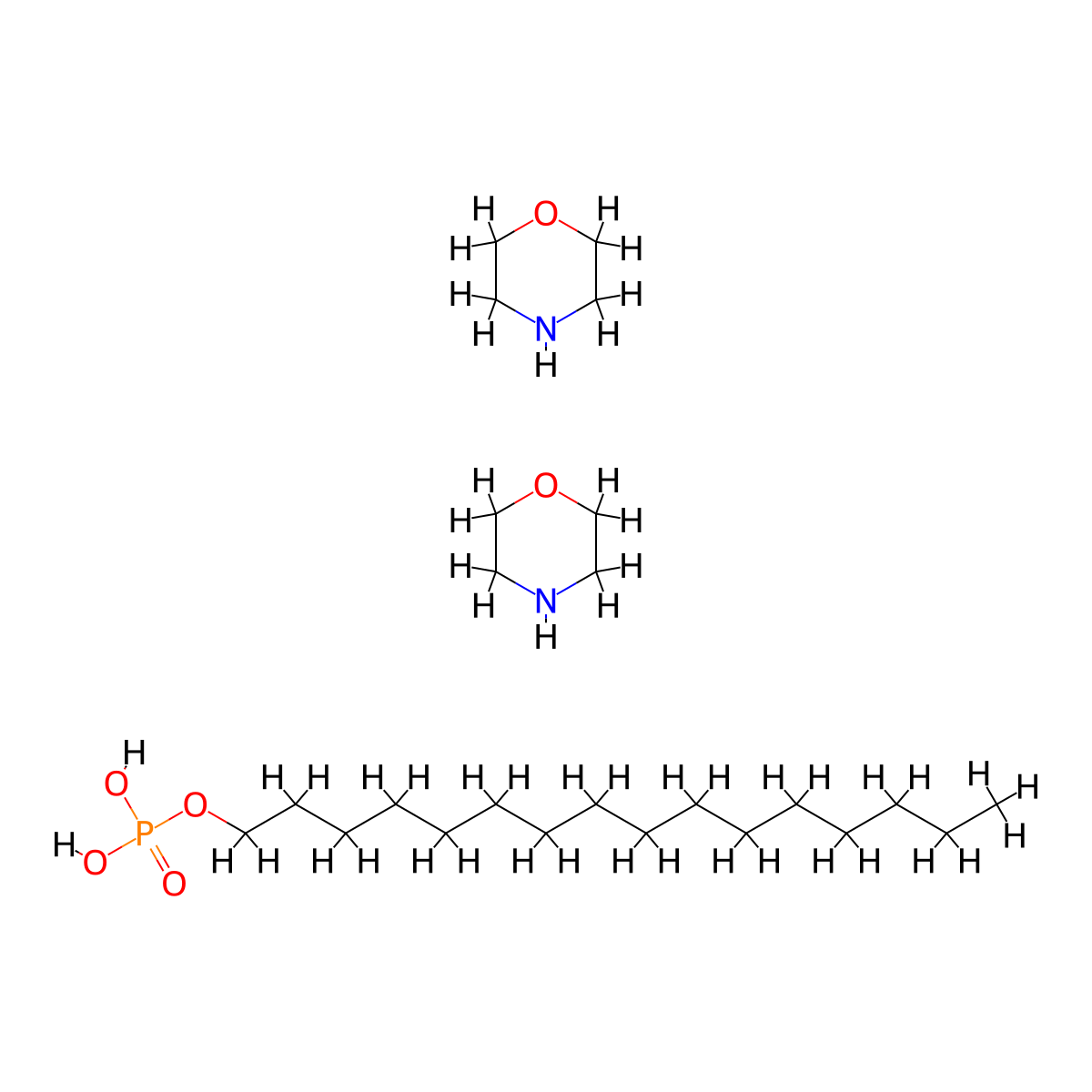 Dimorpholinium hexadecyl phosphate molecular structure, CAS 65151-46-4