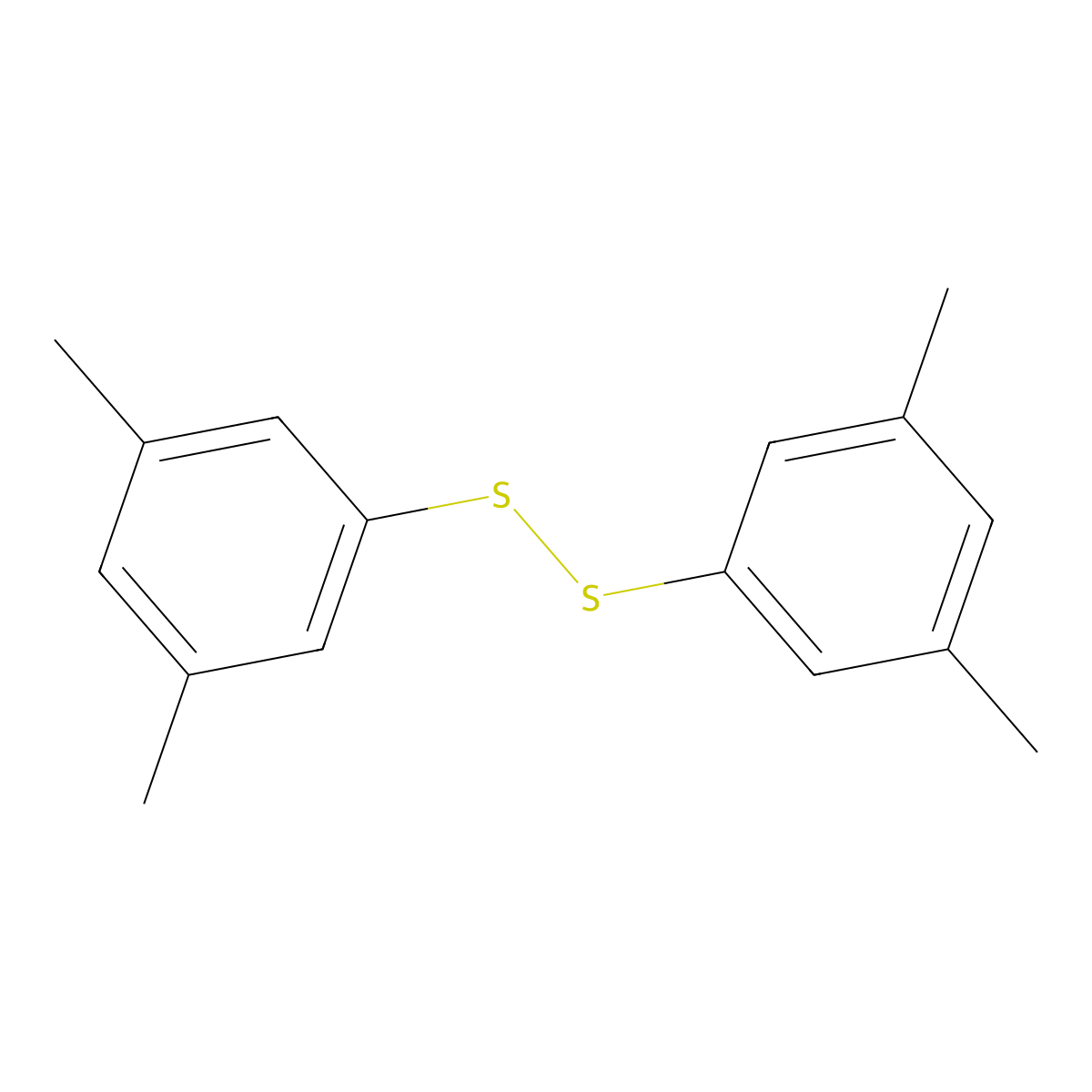Disulfide, bis(3,5-dimethylphenyl) molecular structure, CAS 65151-60-2