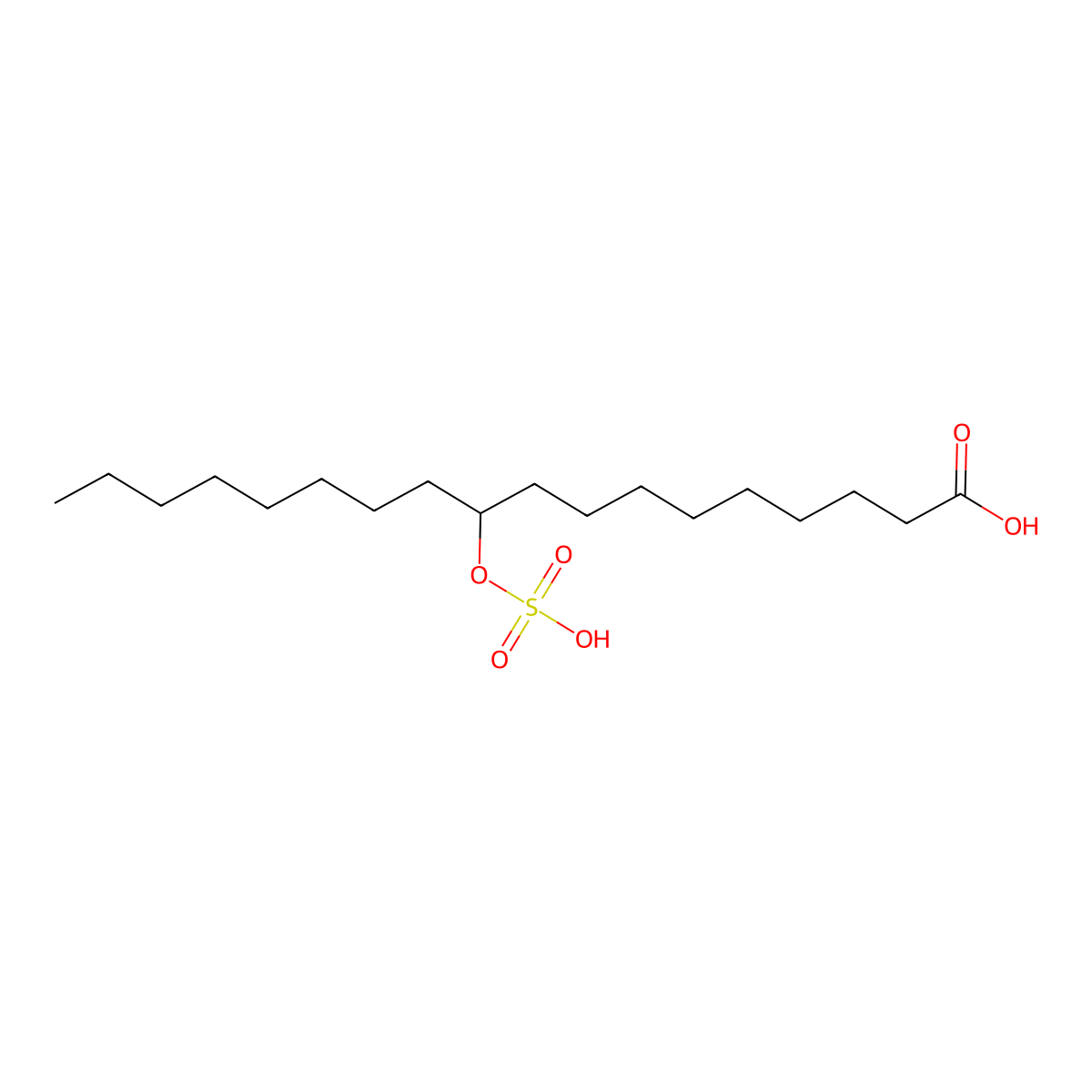 10-(Sulphooxy)octadecanoic acid molecular structure, CAS 65151-74-8