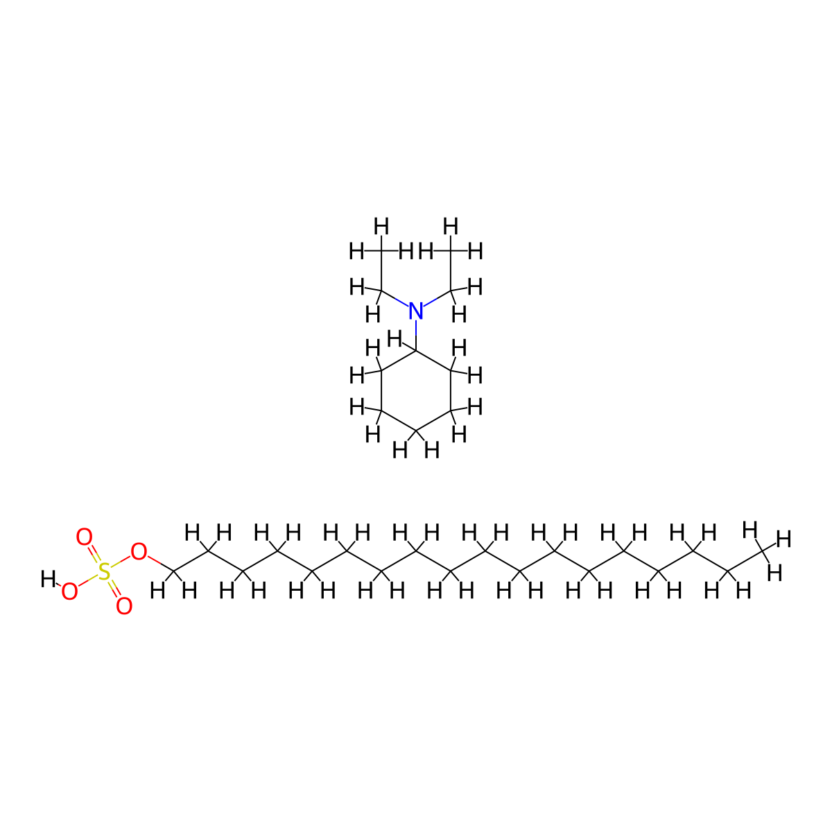 Sulfuric acid, monooctadecyl ester, compd. with N,N-diethylcyclohexanamine (1:1) molecular structure, CAS 65151-82-8