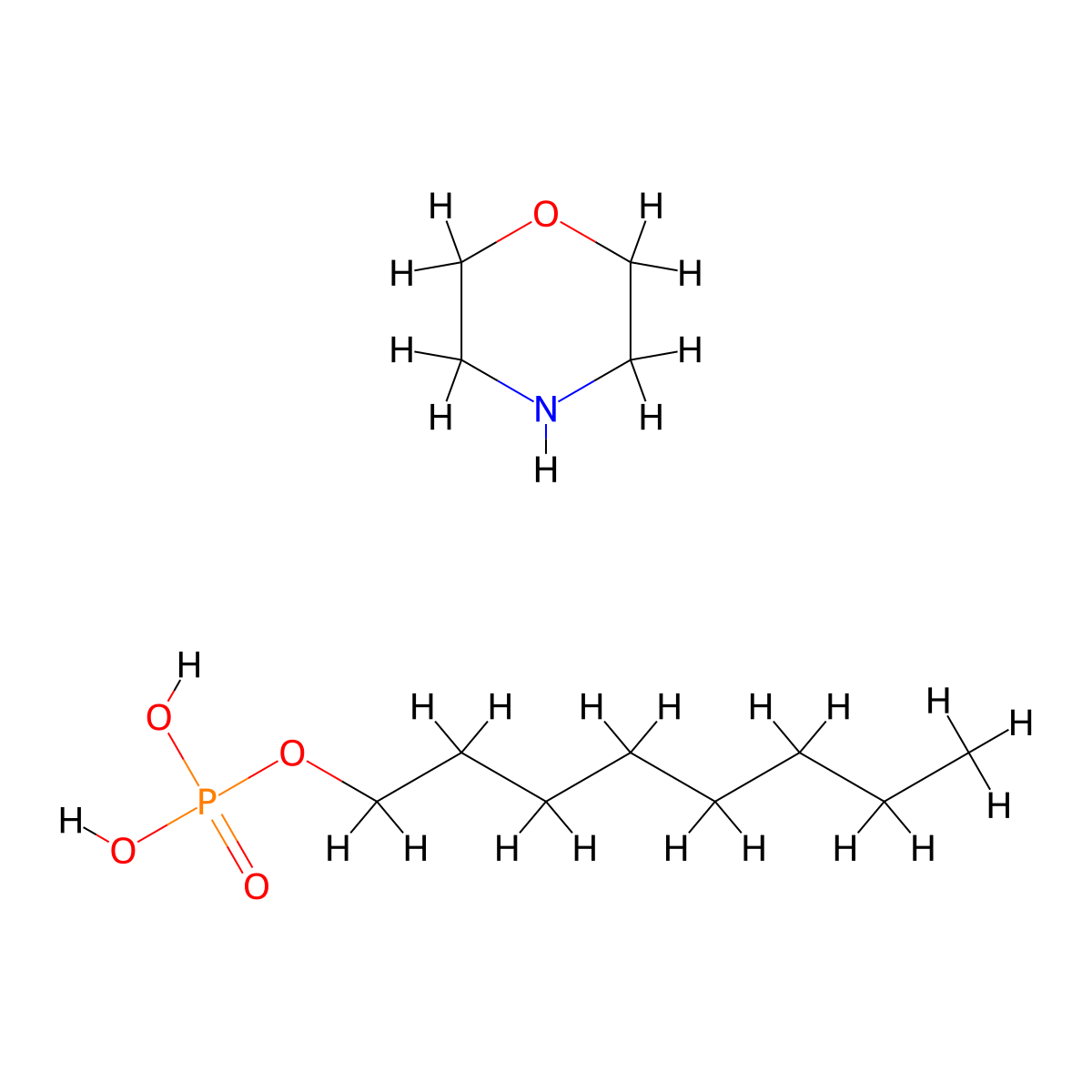 Octyl dihydrogen phosphate--morpholine (1/1) molecular structure, CAS 65151-85-1