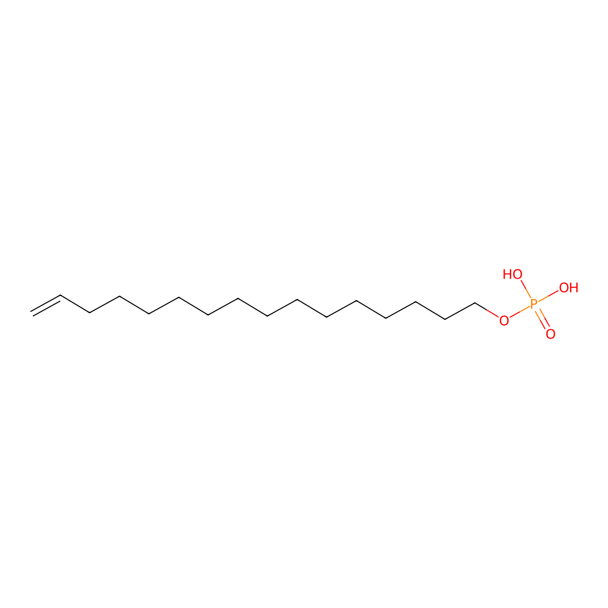 Hexadecenyl dihydrogen phosphate molecular structure, CAS 65151-91-9