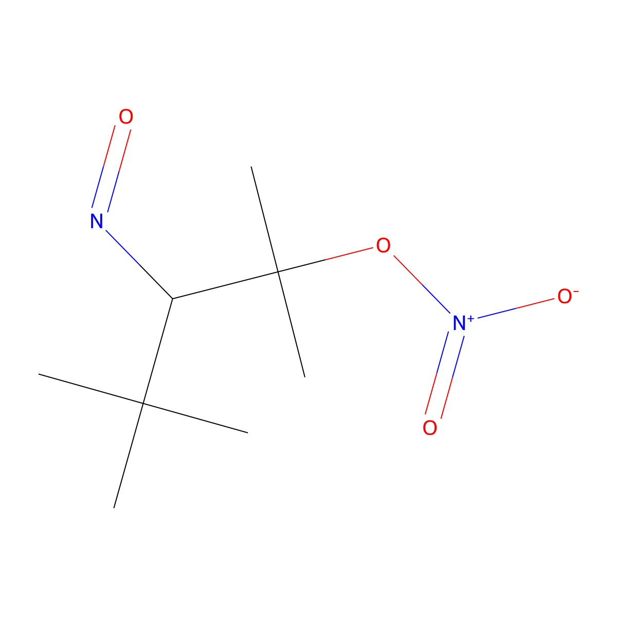 2-Pentanol, 2,4,4-trimethyl-3-nitroso-, 2-nitrate molecular structure, CAS 65152-04-7