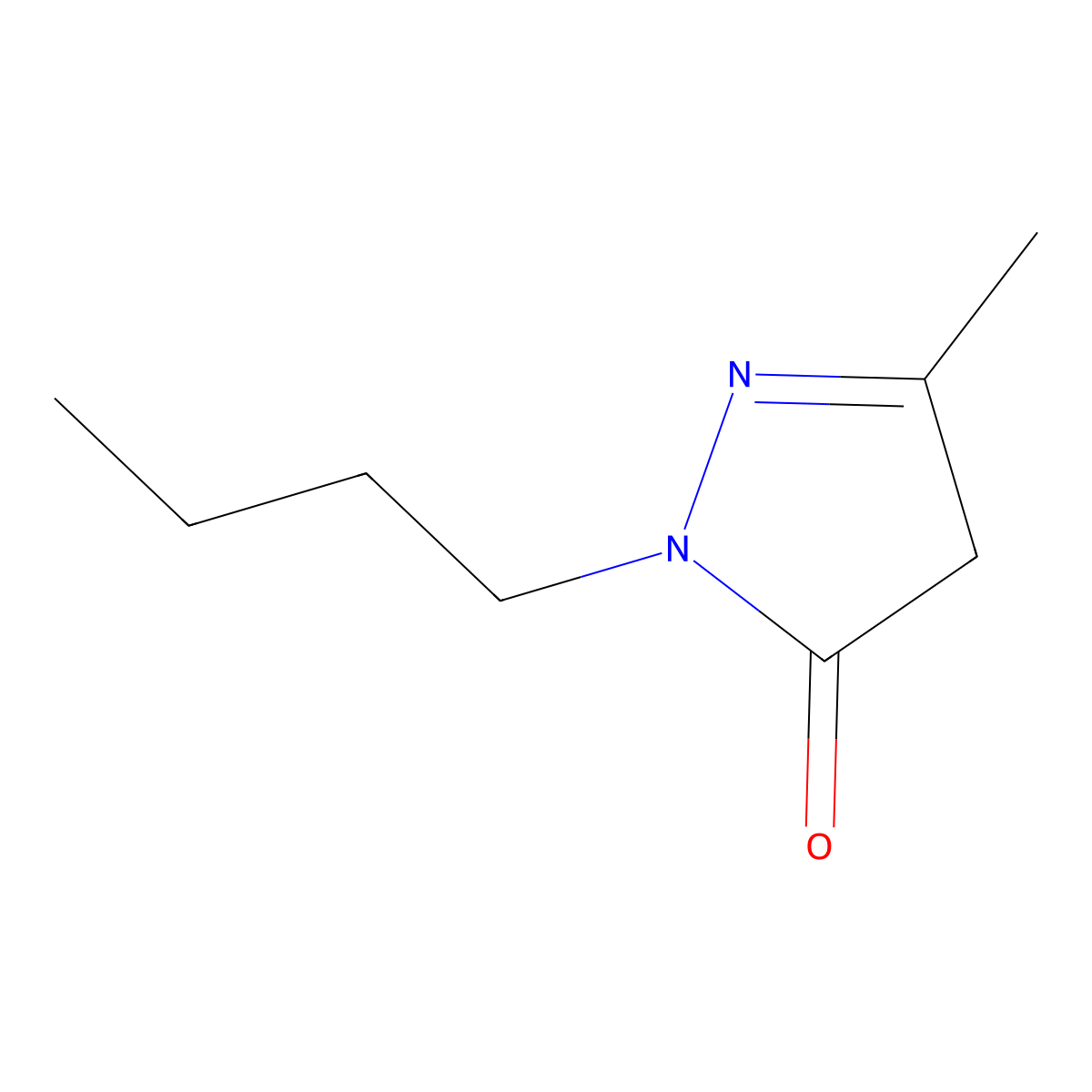 2-Butyl-5-methyl-2,4-dihydro-3H-pyrazol-3-one molecular structure, CAS 65156-70-9