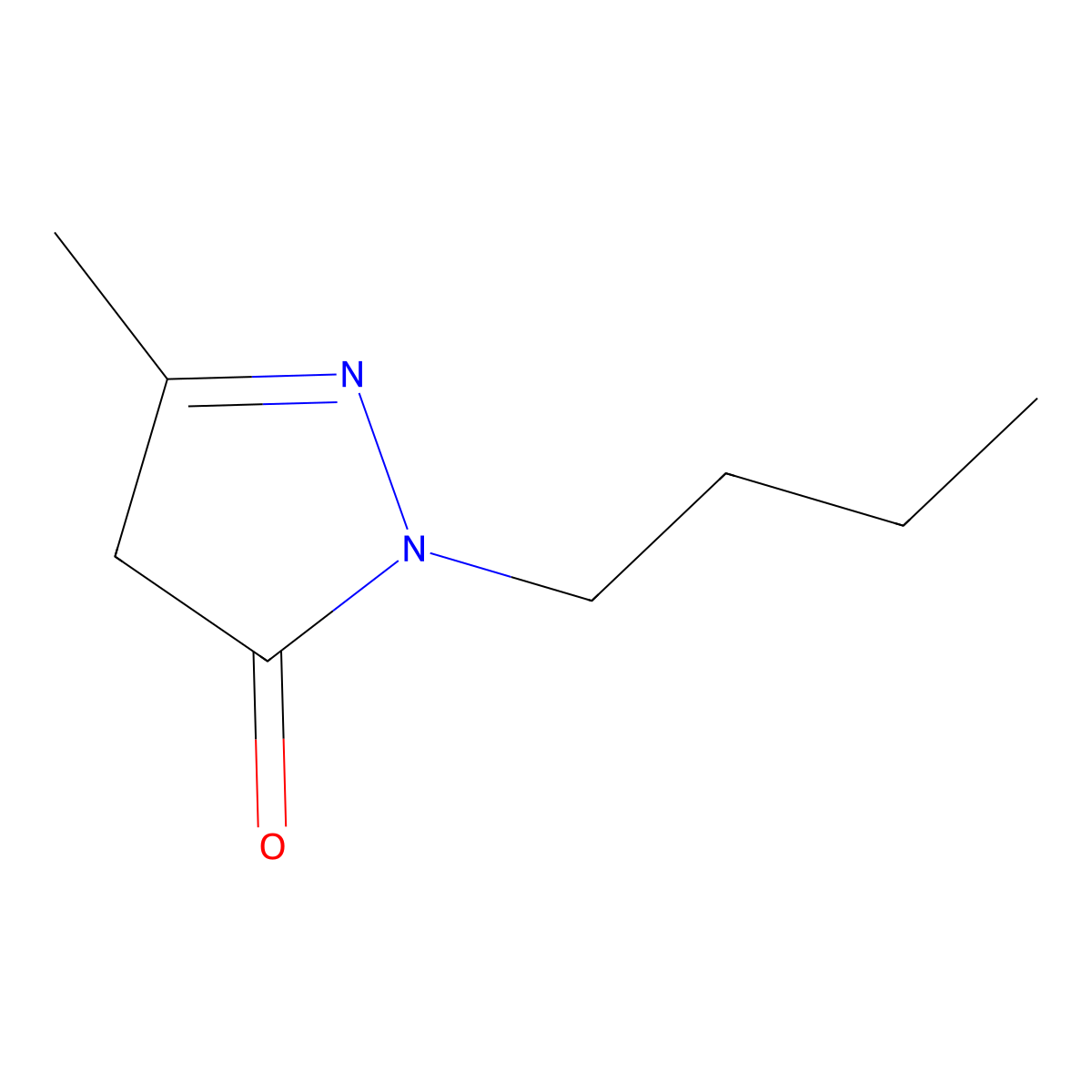 2-Butyl-5-methyl-2,4-dihydro-3H-pyrazol-3-one molecular structure, CAS 65156-70-9