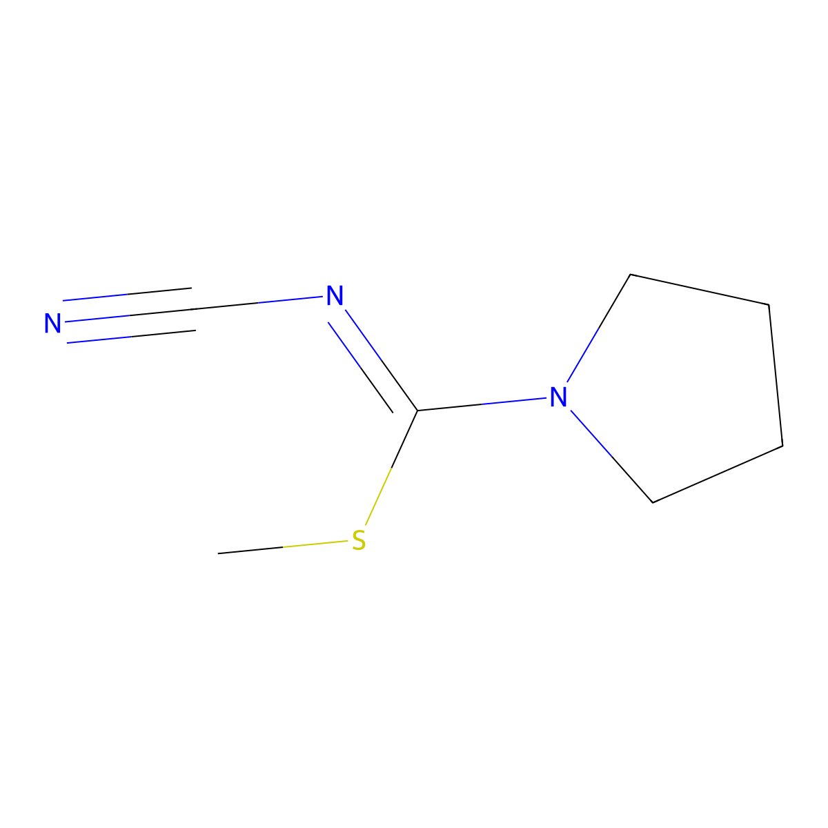 methyl N-cyanopyrrolidine-1-carbimidothioate molecular structure, CAS 65159-18-4