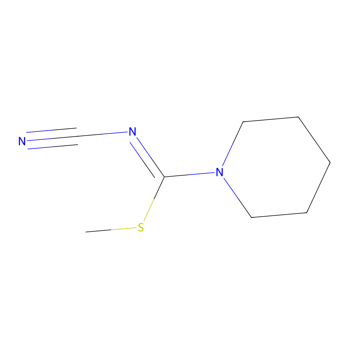 methyl N-cyanopiperidine-1-carbimidothioate molecular structure, CAS 65159-19-5