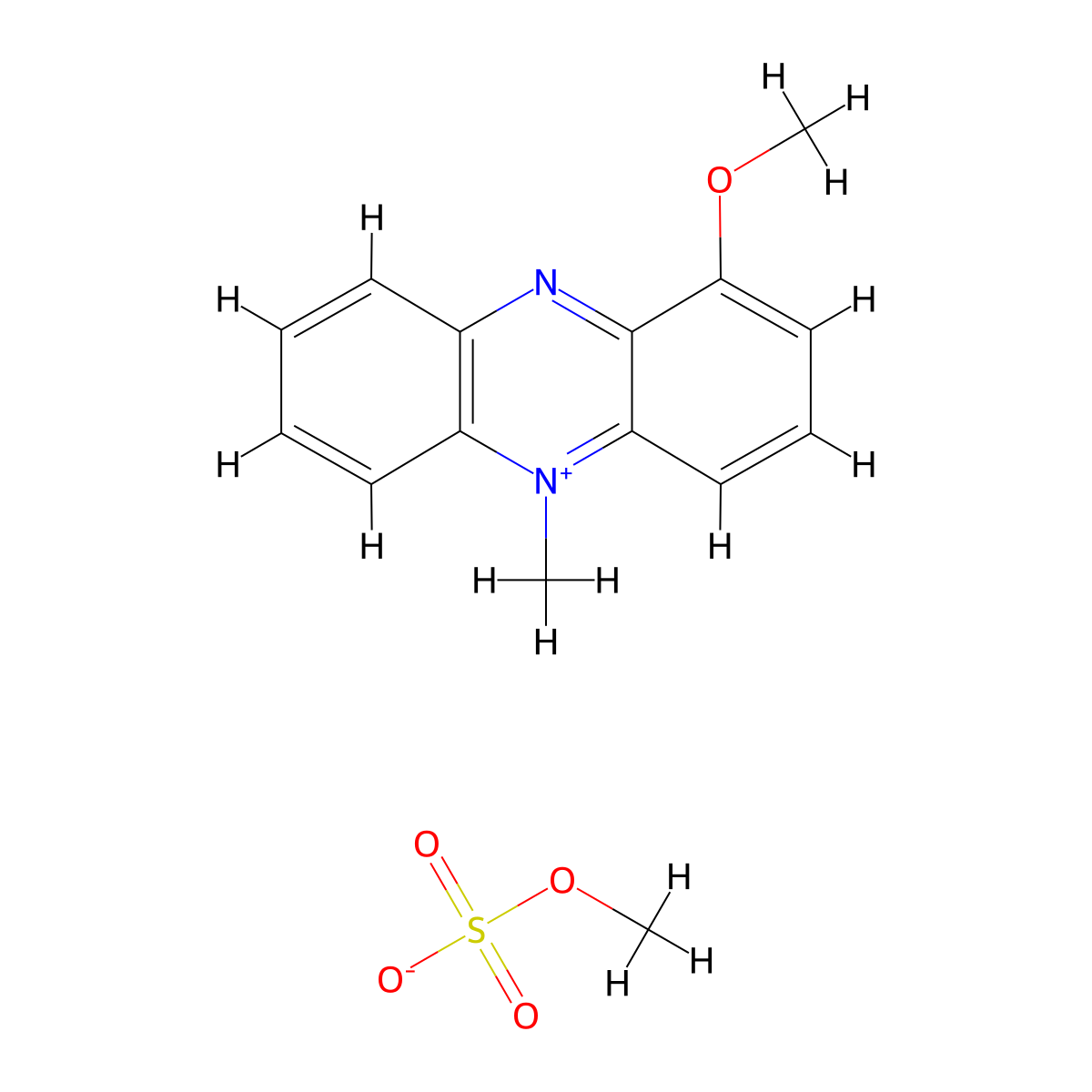 1-Methoxyphenazine methosulfate molecular structure, CAS 65162-13-2
