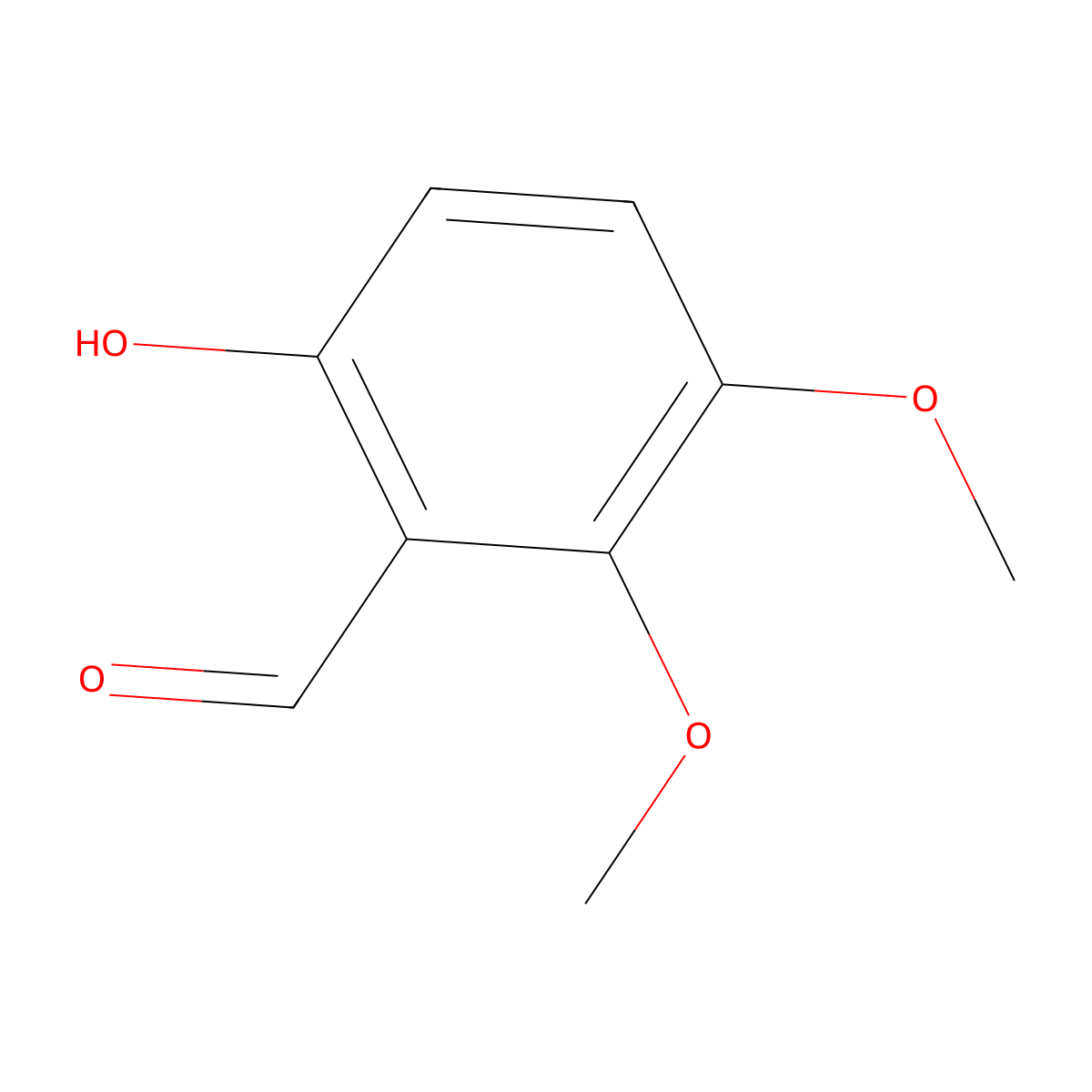 6-Hydroxy-2,3-dimethoxybenzaldehyde molecular structure, CAS 65162-28-9