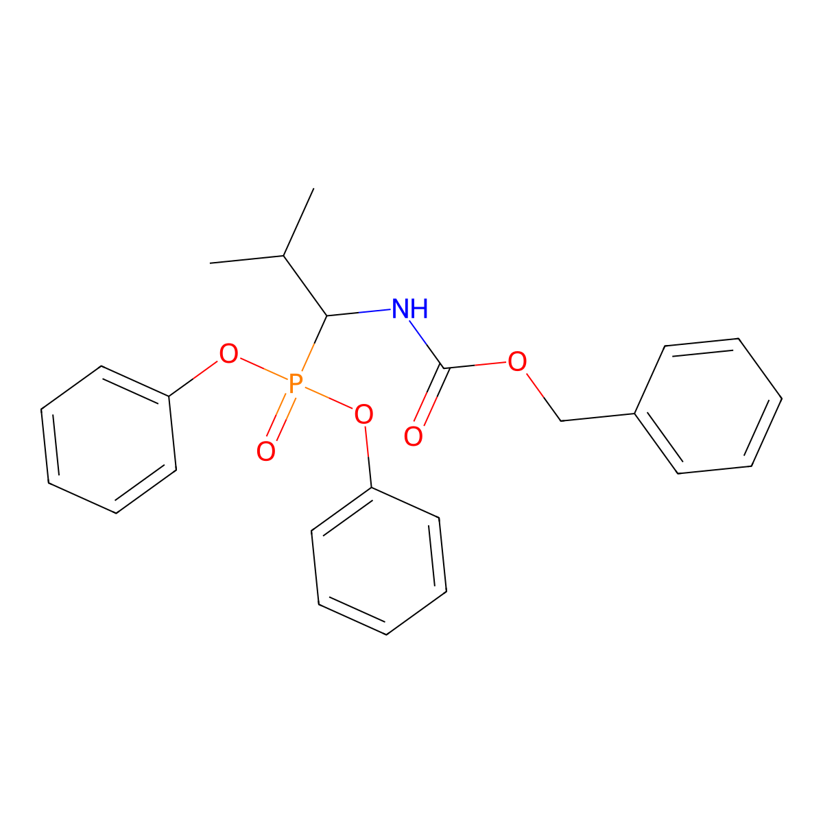 Diphenyl 1-(cbz-amino)isobutylphosphonate molecular structure, CAS 65164-83-2
