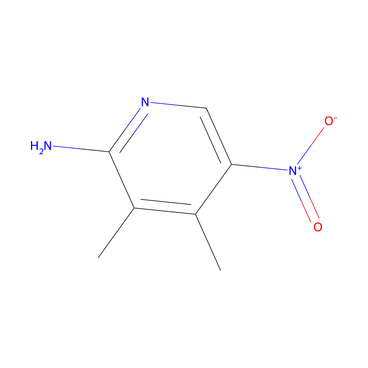 3,4-Dimethyl-5-nitropyridin-2-amine molecular structure, CAS 65169-33-7