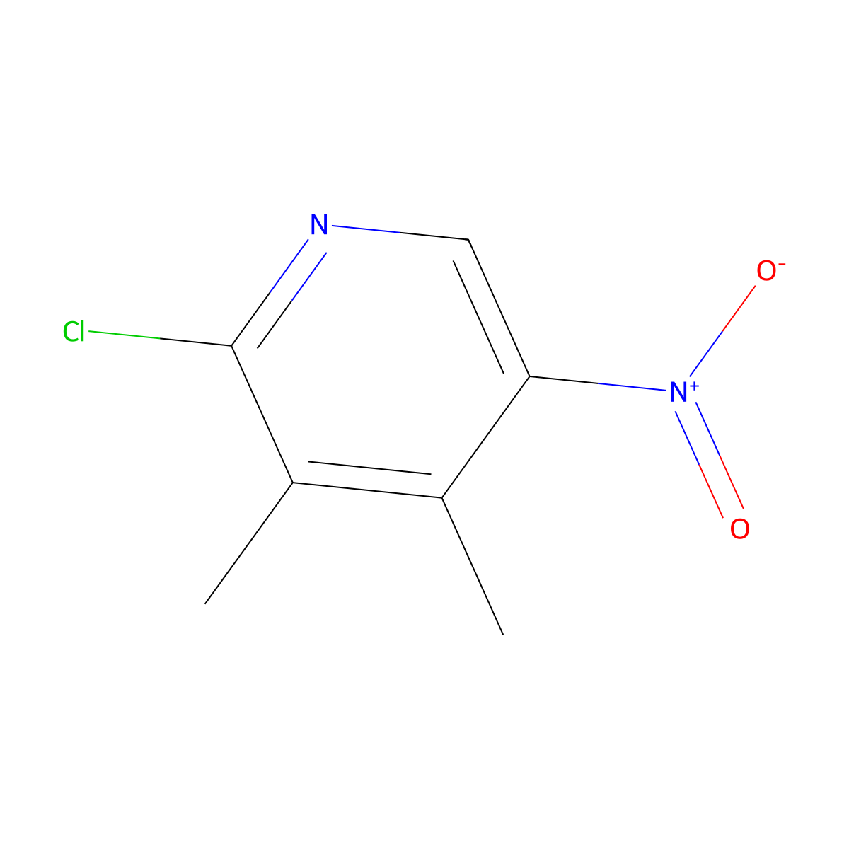 2-Chloro-3,4-dimethyl-5-nitropyridine molecular structure, CAS 65169-35-9