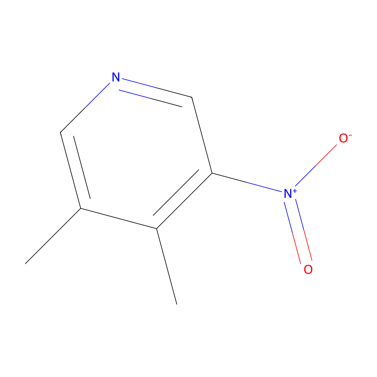 3,4-Dimethyl-5-nitropyridine molecular structure, CAS 65169-36-0