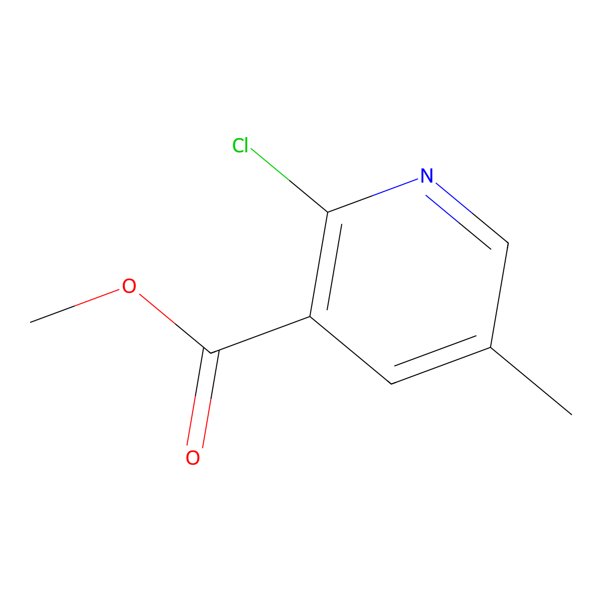 Methyl 2-chloro-5-methylnicotinate molecular structure, CAS 65169-43-9