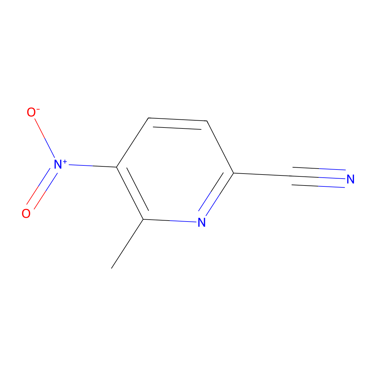 6-Methyl-5-nitropyridine-2-carbonitrile molecular structure, CAS 65169-58-6