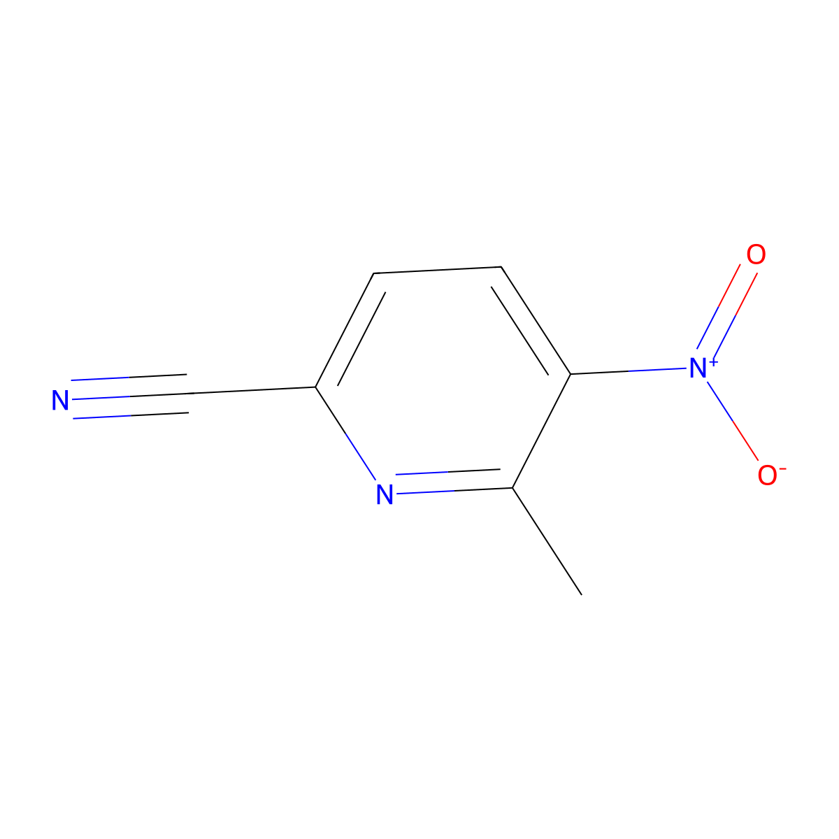 6-Methyl-5-nitropyridine-2-carbonitrile molecular structure, CAS 65169-58-6
