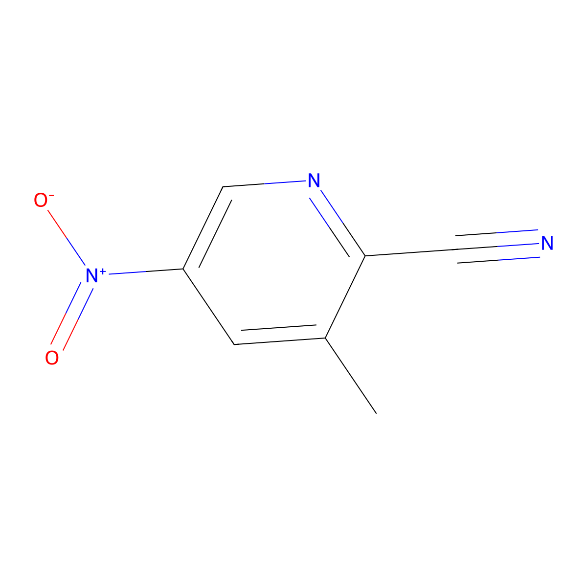 3-Methyl-5-nitropicolinonitrile molecular structure, CAS 65169-63-3