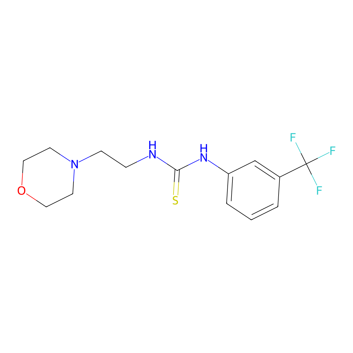 1-(2-Morpholin-4-ylethyl)-3-[3-(trifluoromethyl)phenyl]thiourea molecular structure, CAS 6517-68-6