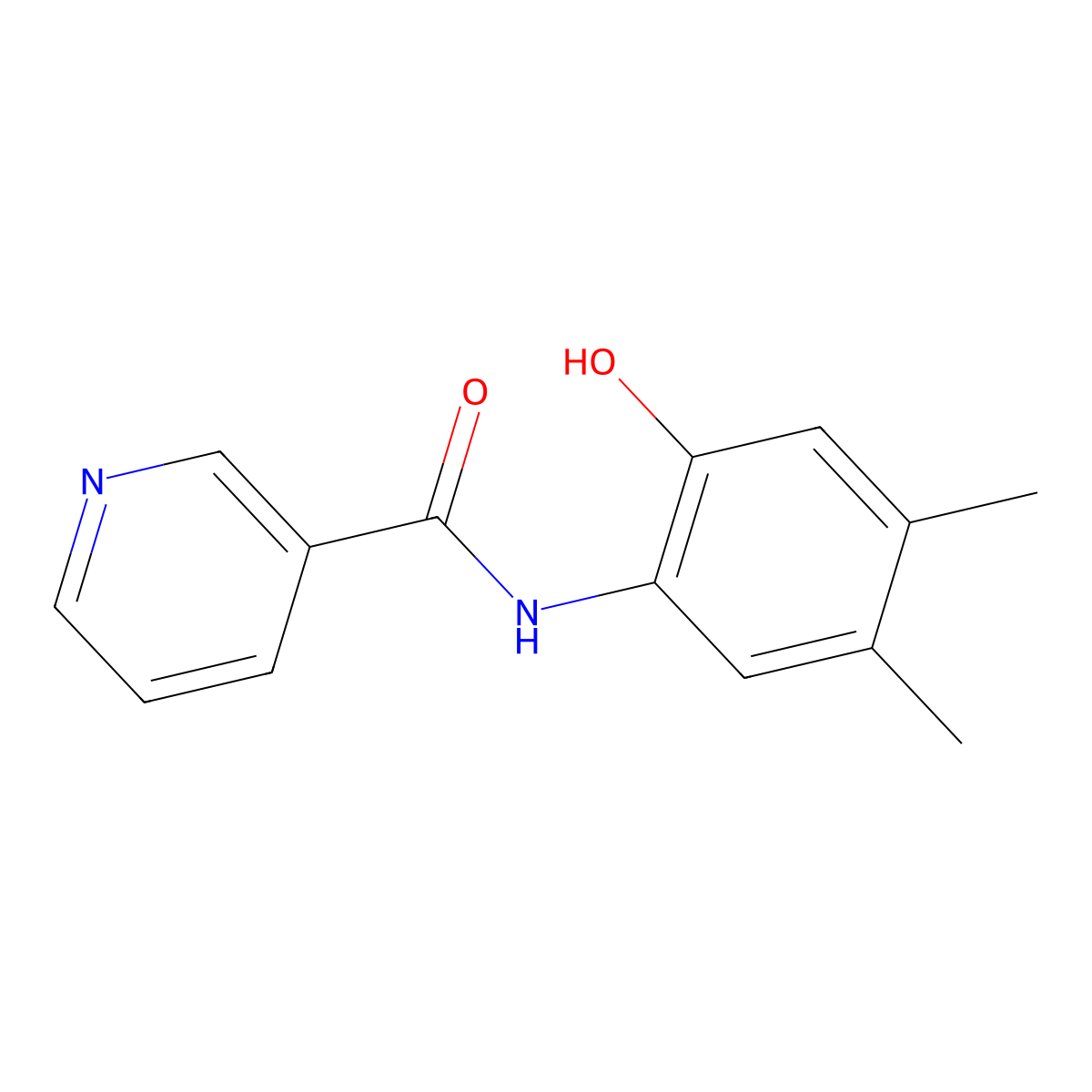 N-(2-hydroxy-4,5-dimethylphenyl)pyridine-3-carboxamide molecular structure, CAS 6517-93-7