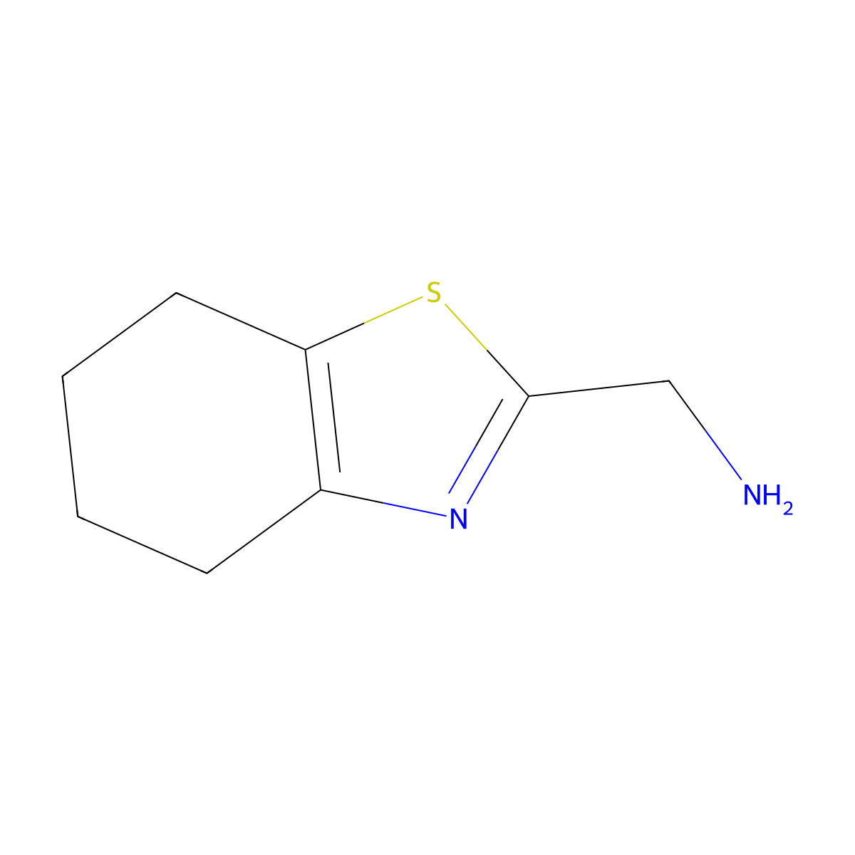 4,5,6,7-Tetrahydro-1,3-benzothiazol-2-ylmethanamine molecular structure, CAS 651706-15-9