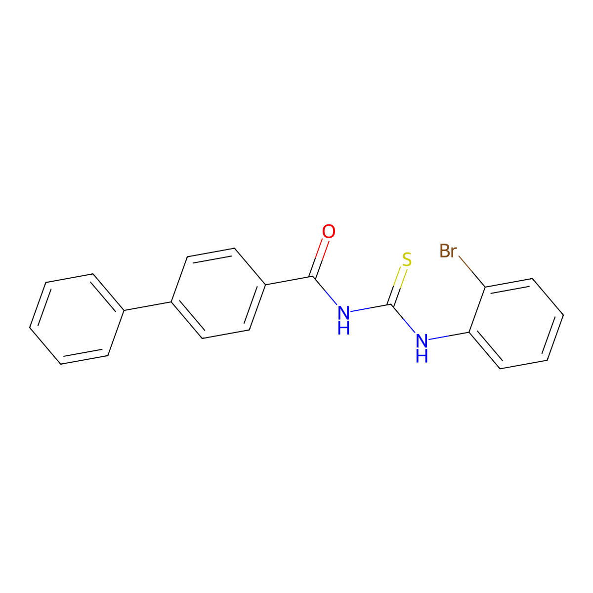 N-[(2-bromophenyl)carbamothioyl]-4-phenylbenzamide molecular structure, CAS 651706-91-1