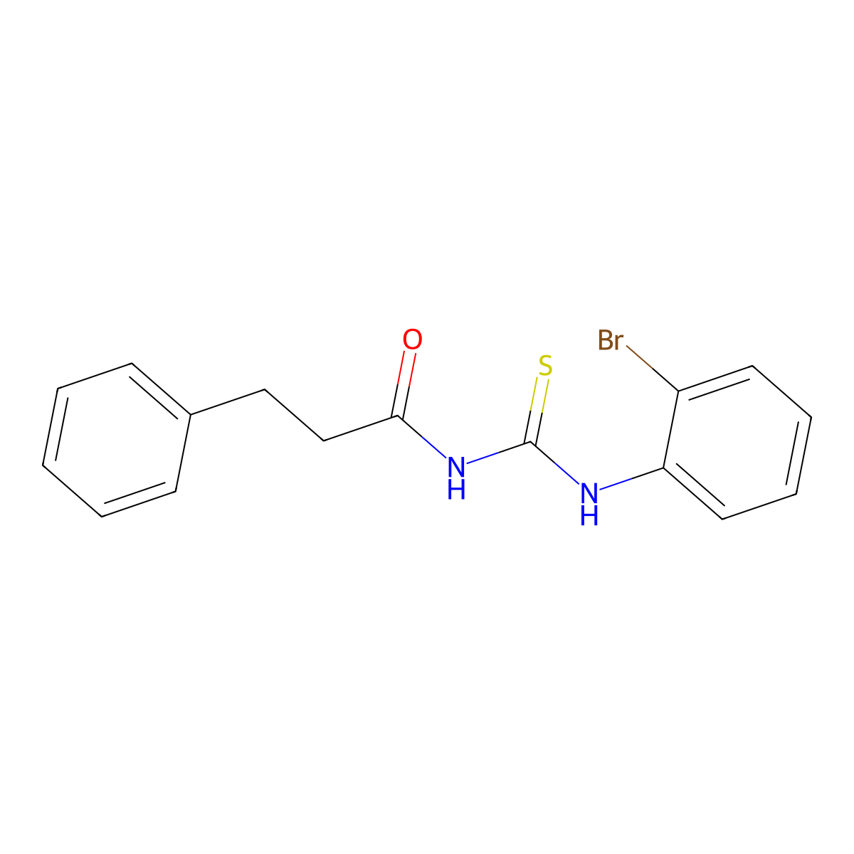 N-[(2-bromophenyl)carbamothioyl]-3-phenylpropanamide molecular structure, CAS 651706-97-7