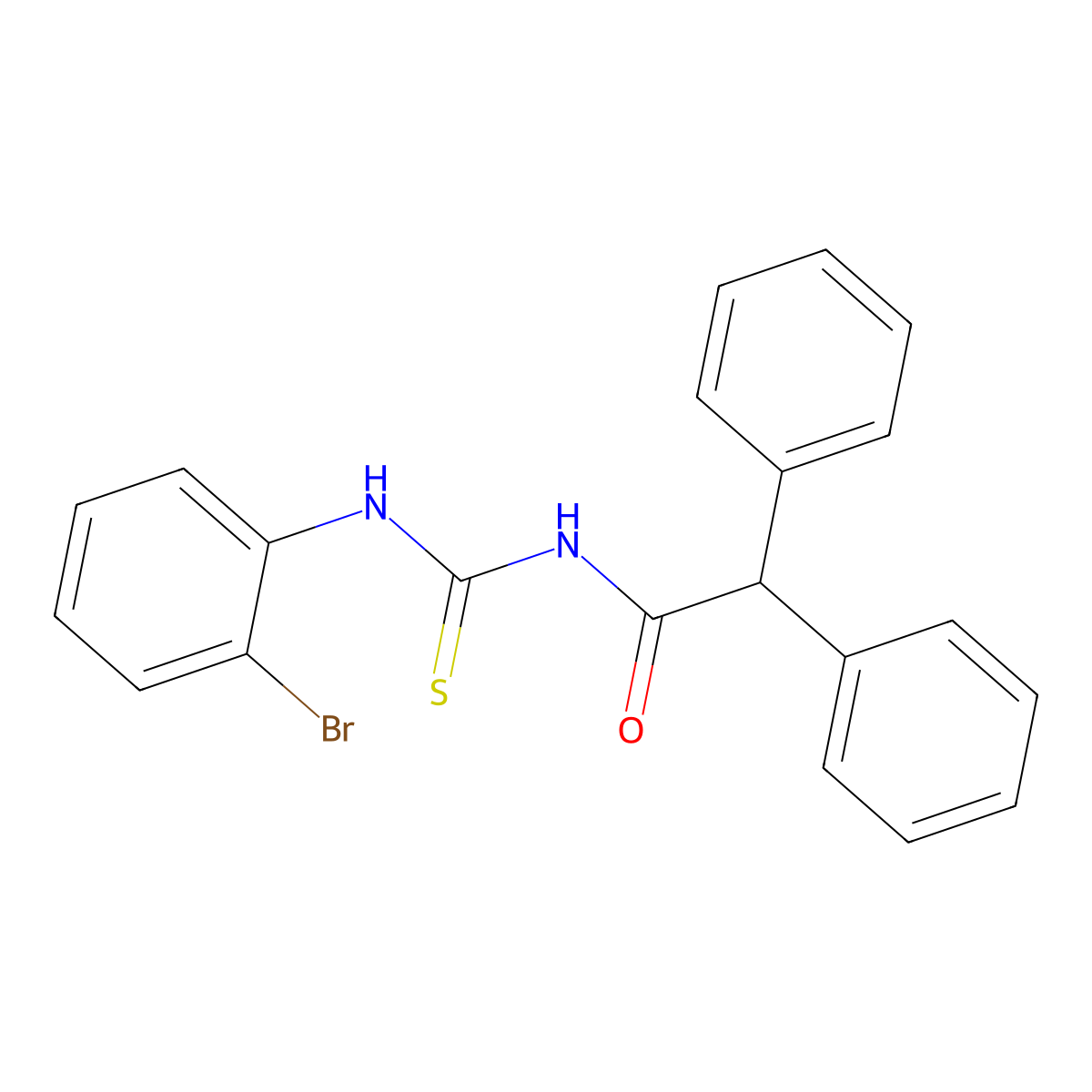 N-[(2-bromophenyl)carbamothioyl]-2,2-diphenylacetamide molecular structure, CAS 651707-03-8