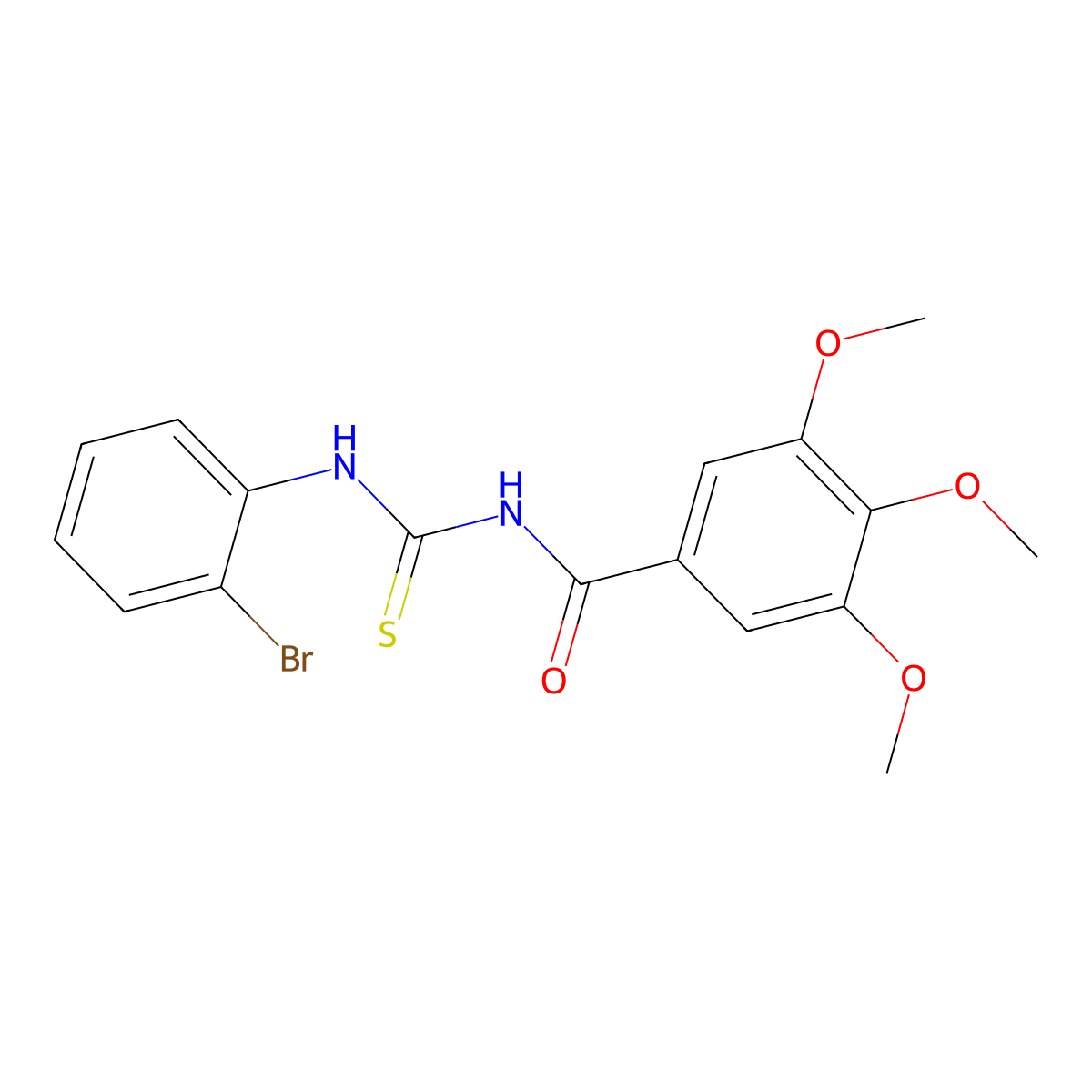 N-[(2-bromophenyl)carbamothioyl]-3,4,5-trimethoxybenzamide molecular structure, CAS 651707-09-4