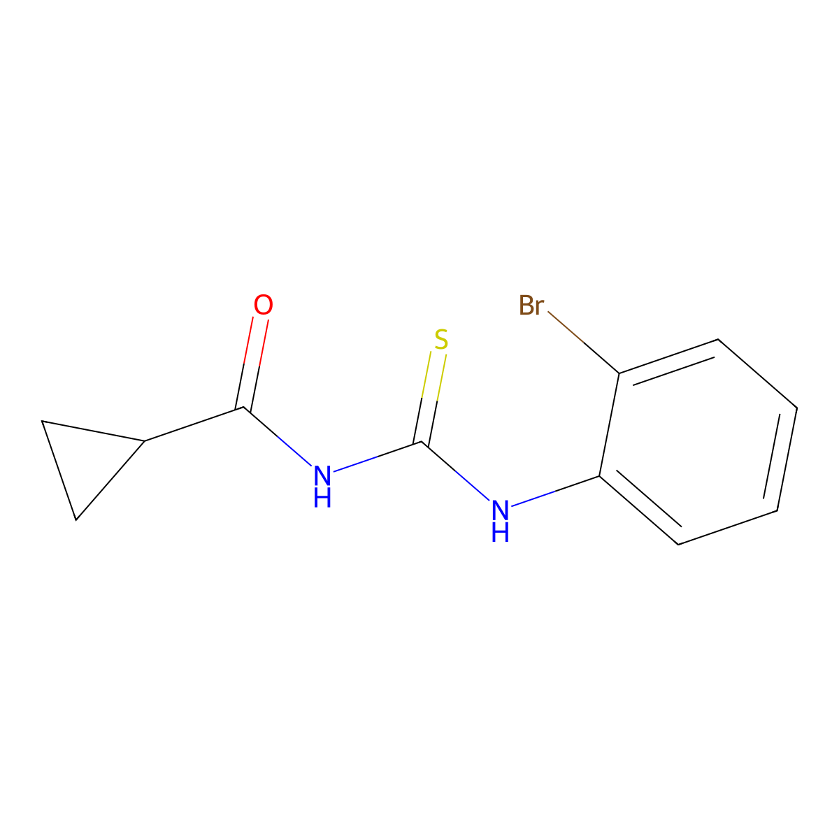 N-[(2-bromophenyl)carbamothioyl]cyclopropanecarboxamide molecular structure, CAS 651707-14-1