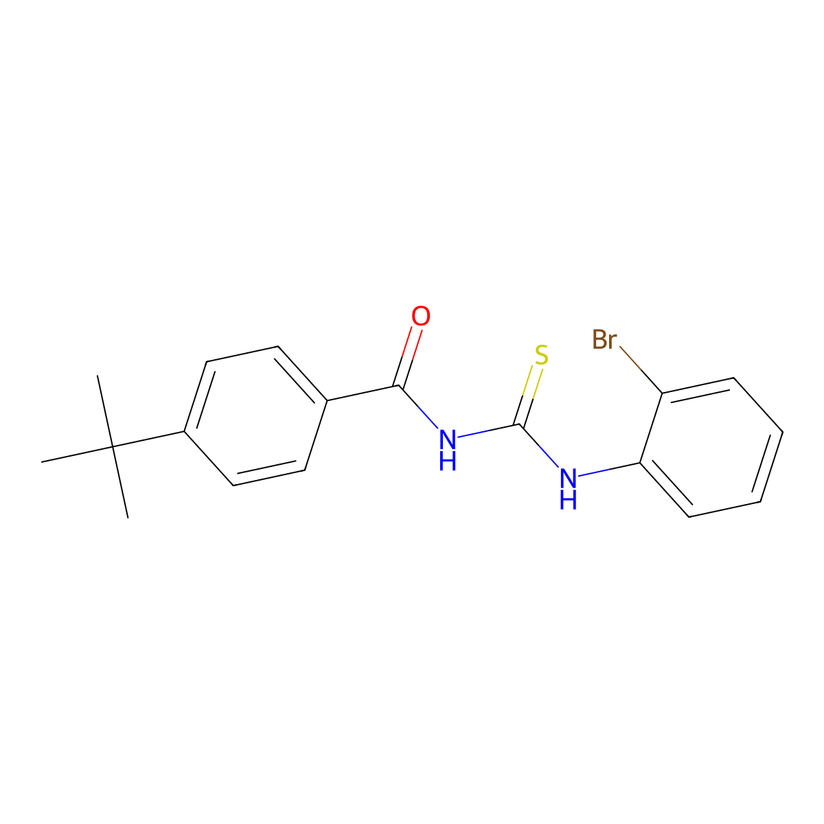 N-[(2-bromophenyl)carbamothioyl]-4-tert-butylbenzamide molecular structure, CAS 651707-18-5