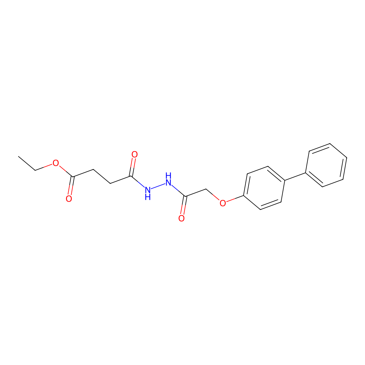 Ethyl 4-{2-[(biphenyl-4-yloxy)acetyl]hydrazinyl}-4-oxobutanoate molecular structure, CAS 651707-95-8