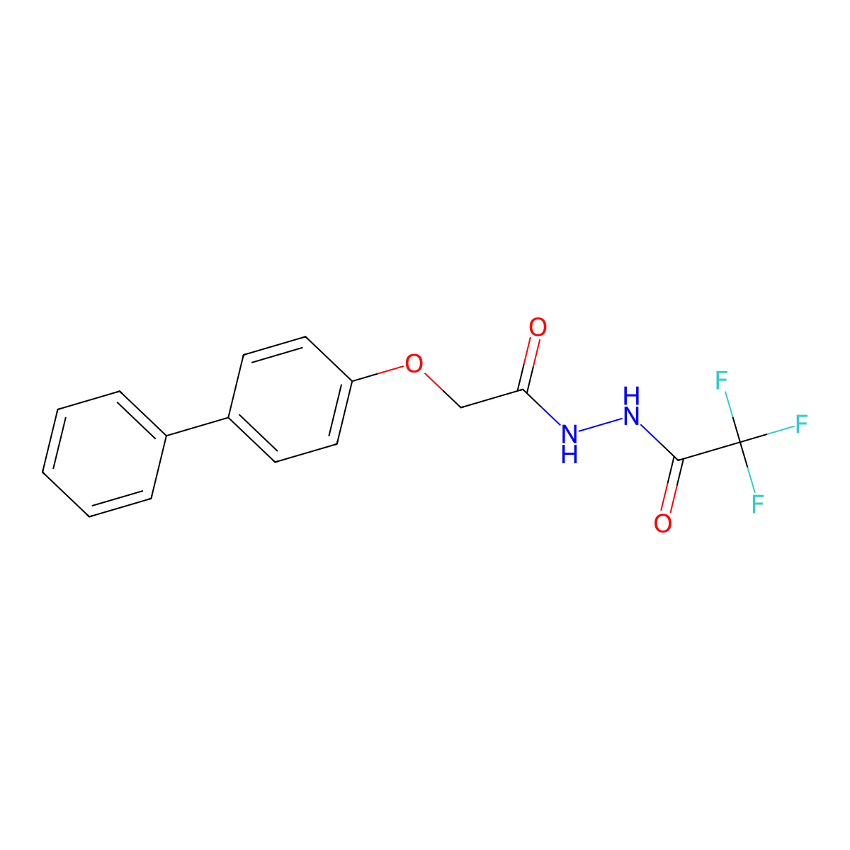 2,2,2-trifluoro-N'-[2-(4-phenylphenoxy)acetyl]acetohydrazide molecular structure, CAS 651707-98-1