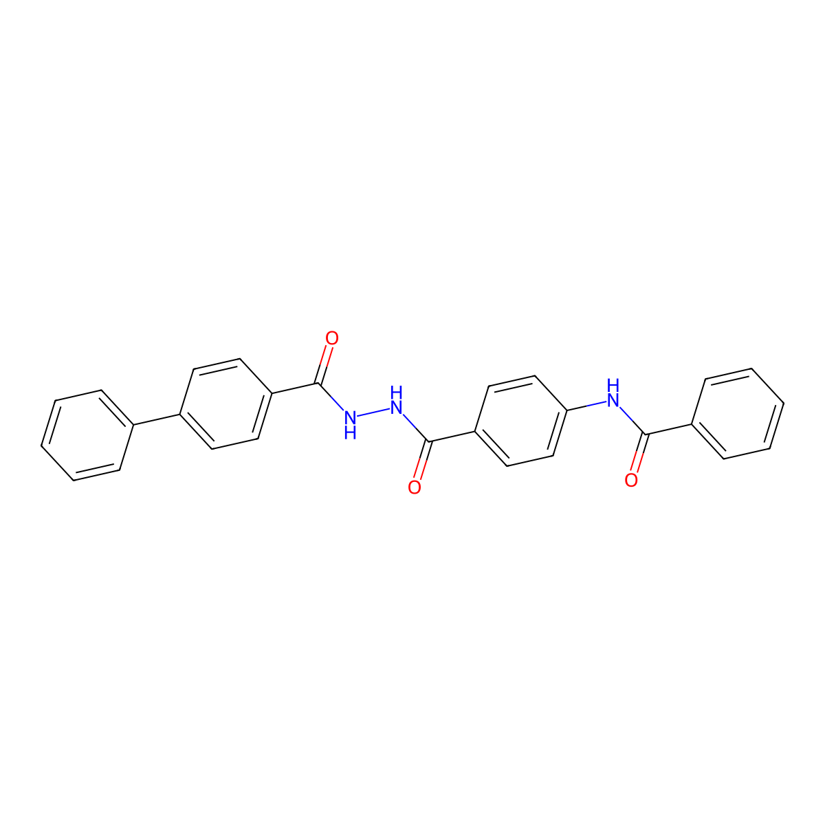 N-[4-[[(4-phenylbenzoyl)amino]carbamoyl]phenyl]benzamide molecular structure, CAS 651709-15-8