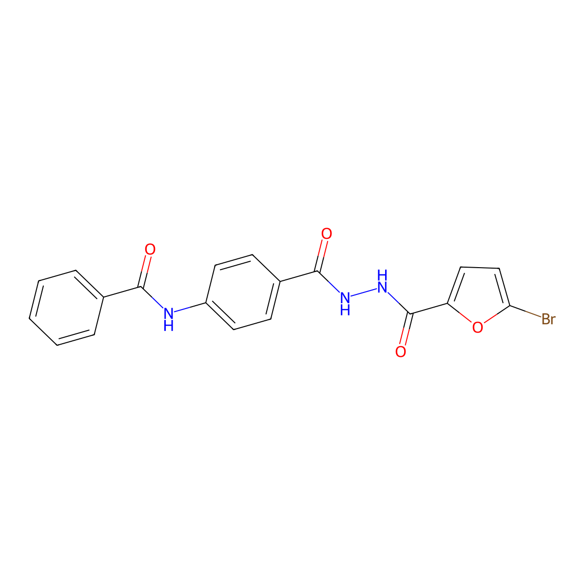 N-[4-[[(5-bromofuran-2-carbonyl)amino]carbamoyl]phenyl]benzamide molecular structure, CAS 651709-67-0