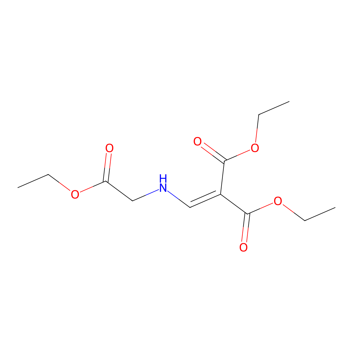 Diethyl 2-{[(2-ethoxy-2-oxoethyl)amino]methylene}malonate molecular structure, CAS 65171-68-8