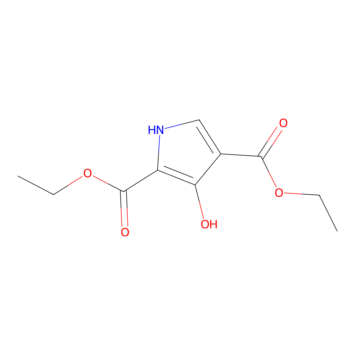 Diethyl 3-hydroxy-1H-pyrrole-2,4-dicarboxylate molecular structure, CAS 65171-73-5