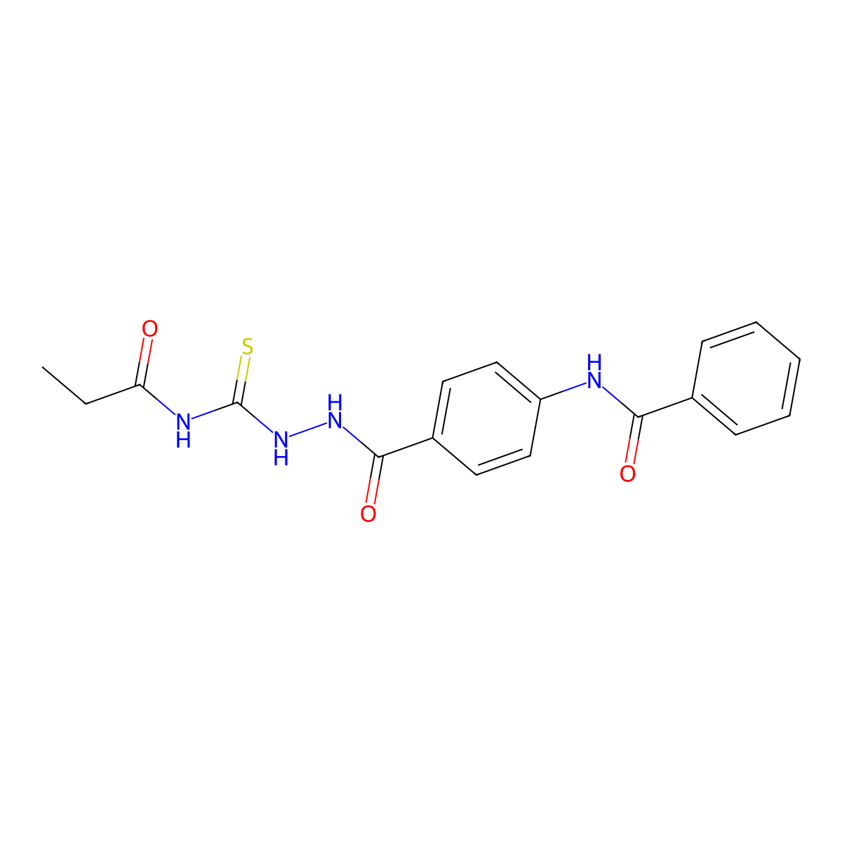 N-[4-[(propanoylcarbamothioylamino)carbamoyl]phenyl]benzamide molecular structure, CAS 651710-11-1