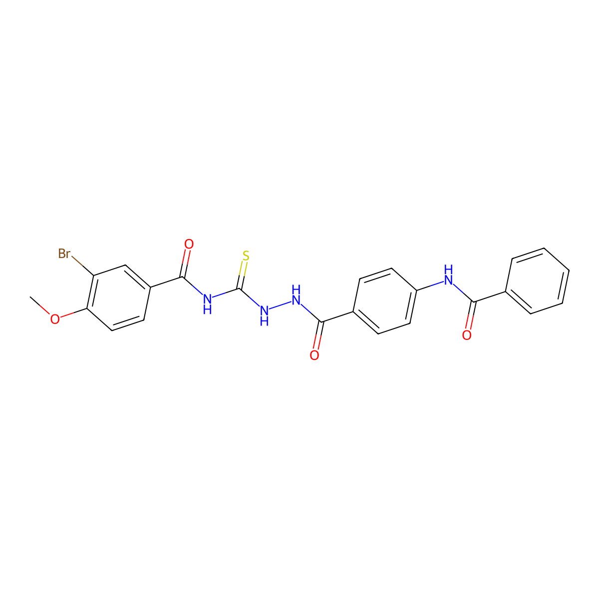 N-[[(4-benzamidobenzoyl)amino]carbamothioyl]-3-bromo-4-methoxybenzamide molecular structure, CAS 651710-25-7