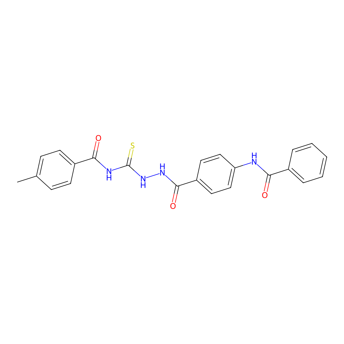 N-[[(4-benzamidobenzoyl)amino]carbamothioyl]-4-methylbenzamide molecular structure, CAS 651710-30-4